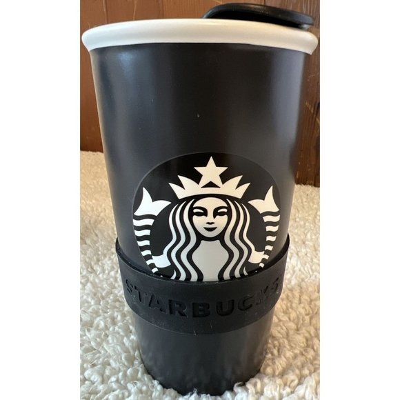 Starbucks Other - Black Starbucks Coffee Writable Ceramic 12 Oz Travel Tumbler w/Lid - No Pen 2016